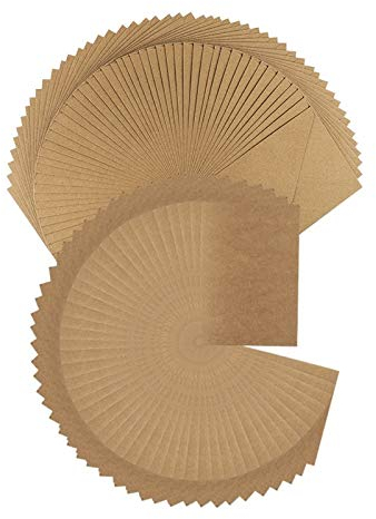 Ideen mit Herz Kraftpapier-Karten mit Umschlag | Set: 50 Karten (270g/m²) & 50 Umschläge (120g/m²) | hohe Qualität | Briefhüllen & Grußkarten, Einladung, Geburtstagskarten | 10,5cm x 14,8 cm