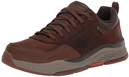 Skechers Herren BENAGO Hombre Sneaker, Dark Brown Waterproof Leather, 45.5 EU
