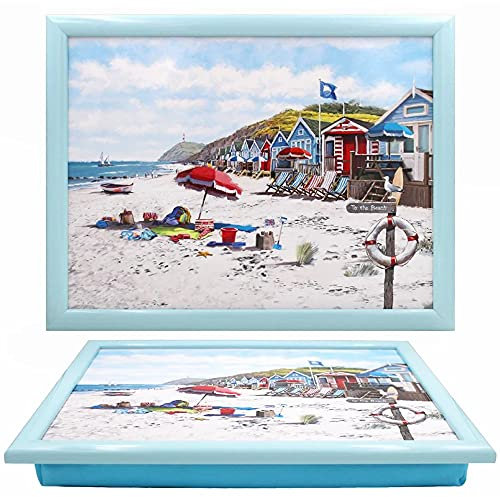 The Leonardo Collection Macneil Studios Sandy Bay - Bandeja para Servir Comida y Desayuno, cómodas bandejas de Regazo con cojín de puf, bandejas duraderas para Comer en el Regazo para Adultos