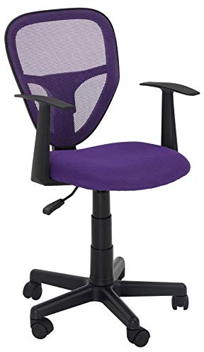 CARO-Möbel Kinderdrehstuhl Studio - Ergonomischer Schreibtischstuhl mit Armlehnen, Verstellbar, Lila - Ideal für Kinder, Atmungsaktives Mesh, Leichter Aufbau [bis 80kg]