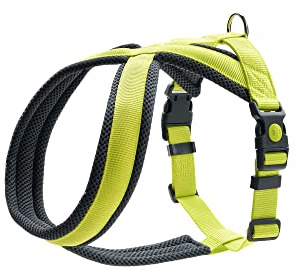 HUNTER Hundegeschirr LONDON COMFORT, atmungsaktives 3D-Mesh, 2-fach verstellbar, Sicherheitsverschluss, reißfest, leicht & pflegeleicht, Farbe: Limette, Größe: M-L