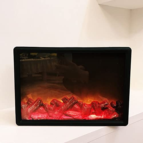 LED Flame Lamps Fireplace Light 30x21x7.8CM, Battery & USB Dual use, Simulated Flame Effect, Indoor Outdoor Use (1)