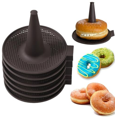 YUYEJIAYE Silicone Donut Mould Set 6-Piece | Stackable Non-Stick Baking Tray for Doughnut, Bagel & Cake Pans | Reusable Pastry Moulds with Mesh Perforation, Easy Clean & Oven Safe for Home Bakers