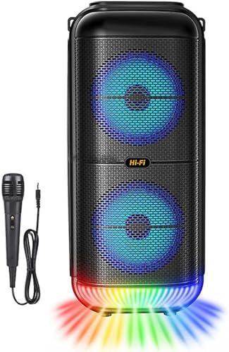 PEBBLE HUG 10W x 2 Bluetooth Speaker, Ensures Long-Lasting Use, Durable Construction, Colourful LED Light, 360 Stereo Sound, Portable For Easy Transport