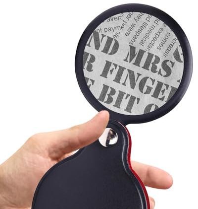 Miroir grossissant les mains - Loupe pliable portable de 50 mm avec couvercle en cuir | Petite loupe pour enfants, d'apprentissage éducatif précoce, loupes pliantes pour enfants et filles, aide