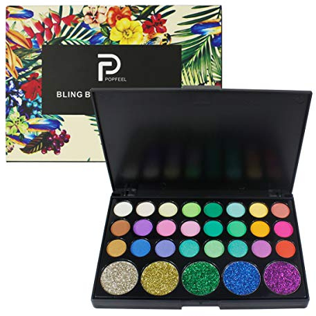 29 Colores Paleta de Sombras de Ojos, Ultra Pigmentada Paleta de Maquillaje para Ojos, Mate Brillante Eyeshadow Make Up Palette, Ojo Sombras Maquillaje Paletas Caja para Mujeres Damas Niñas (A)