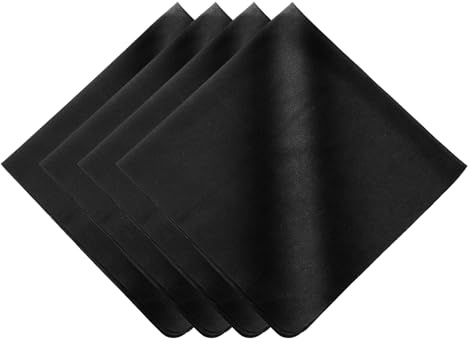 PATIKIL 4 st mjuka glasögondukar, 40 x 40 cm elektronik mikrofiber rengöringsdukar glasögon rengöringstyg för lins våtservetter glasögon rengöring smycken LCD-skärmar kameror, svart