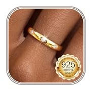 MILACOLATO Sterling Silver Rings for Women 925 Adjustable Rings Eight-Pointed Star Thumb Ring Gold/Rose Gold Ring Stackable Cubic Zirconia Band Jewellry-G