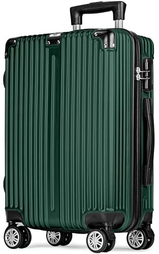 POSH Valigia da viaggio 77x50x30 cm - Trolley grande leggera da 4 kg in ABS - Capacità da 100 L con doppie ruote silenziose a 360° - Bagaglio stabile con lucchetto a combinazione