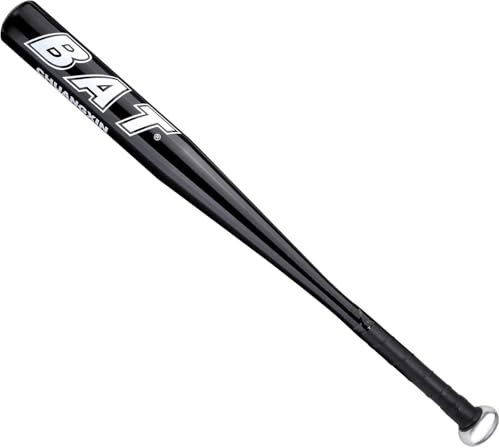 Bate de béisbol de aluminio con mango antideslizante, tamaño ideal para entrenamiento y ocio, color negro