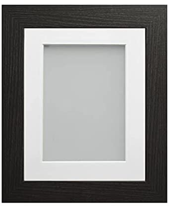 Frame Company Watson Range Black 12x10 inch Picture Photo Frame with White Mount for Image 10x8 inch *Choice of Sizes* Fitted with Real Glass