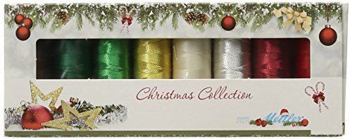 Mettler-Polysheen und metallic Spulen Christmas Stickgarn (Set of 8), 1500 YD/1372 m