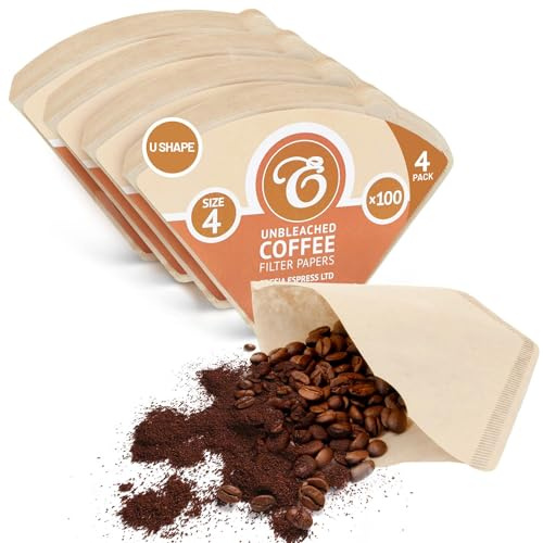 EDESIA ESPRESS - 400 filtri caffè americano in carta non sbiancata - forma a cono - misura 4