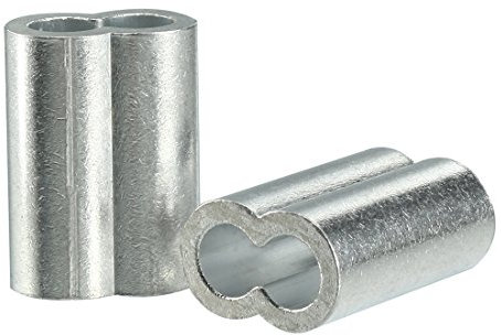 sourcing map 10uds 8mm Bucle Engarzado Funda Tubo de Aluminio Manguitos para Cable Pasacables Forma en 8