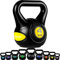 MOVIT Kettlebell STYLISH BLACK, Kugelhantel mit Bodenschonender Kunststoffhülle, 2 bis 20 kg, Schadstoffgeprüft, 4 kg Gelb