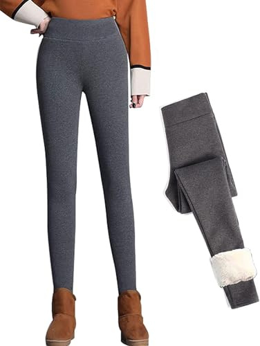 CheChury Leggings Donna Invernali Leggins Felpati Termici Foderato in Pile Caldi Collant Pantaloni Vita Alta Fodera in Caldo Fitness Yoga Controllo della Pancia Elastici Leggins Sportivi Eleganti