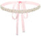 IYOU Frauen Hochzeit Gürtel Mit Kristallen - Rosa Band Schärpe, Perle Abschlussball Party Braut Kleid für Braut Brautjungfer