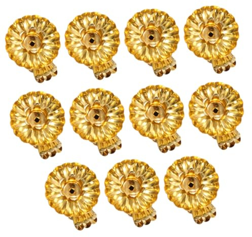 Garneck 15pezzi Clip Portacandele Natalizi in Metallo Dorato Per Albero Di Natale Portacandele Con Base Stabile Decorazioni Festa e Tavolo Design Rustico Riutilizzabile