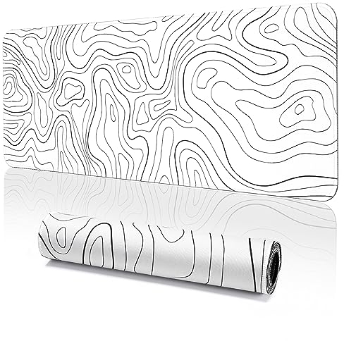 YUWLDD Gaming Desk Pad (31.5 x 11.8 x0.12 inch), Washable Large Mouse Mat with Anti-Slip Rubber Base, Extended for Office & Home