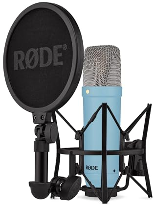 RØDE NT1 Série Signature - Microphone à condensateur avec Accessoires pour la Production Musicale, l'enregistrement Vocal, Le Streaming et Les podcasts (Bleu)