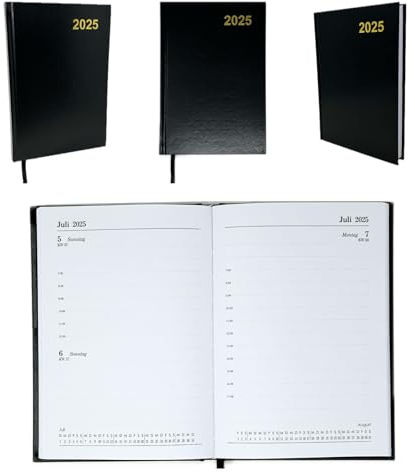 Buchkalender 2026 A5 Hardcover Chefplaner Kalenderbuch Tageskalender MO-FR/SA+SO je eine Seite 332 Seiten