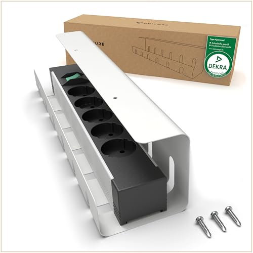 UNITURE® Canalina per cavi da scrivania [Certificato DEKRA] - Set da 1 canalina per la gestione dei cavi da scrivania - 40 cm di supporto per cavi da scrivania - Gestione cavi da scrivania - Gestione