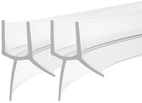 2 strisce di tenuta pre curvate per la porta della doccia, guarnizione di ricambio precurvata, per pareti rotonde del vetro di spessore di 4-8 mm (trasparente, vetro da 6-8 mm, 1 m)