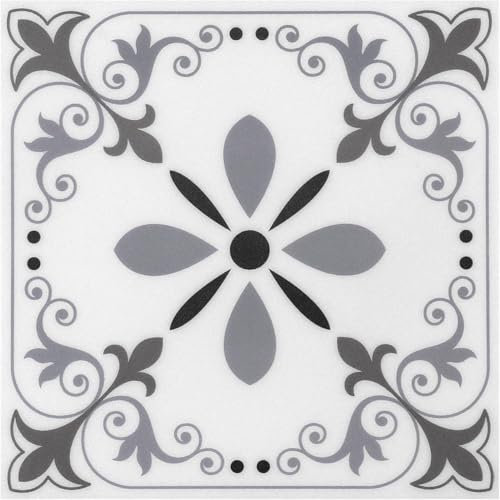 Suelo de vinilo para pegar y despegar, 20 x 20 cm, azulejos decorativos para pared, piso, cocina, baño, apto para todas las superficies lisas, paquete de 10 (gótico Gris)