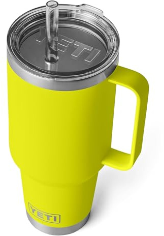 YETI Rambler Trinkbecher Mit Trinkhalmdeckel, Firefly Yellow, 42 oz (1,2 l)