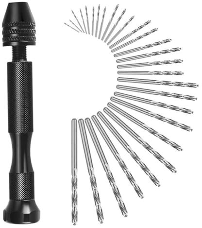 Trapano a mano morsa 31pcs con 30 mini bit multiuso per trapano a mano robusto per artigianato, costruzione di modelli, perforazione fai -da -te
