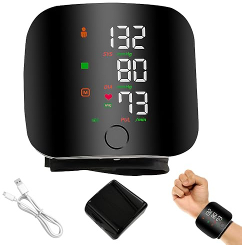 ZMCVOE Wrist Blood Pressure Monitor, LED Touch Screen Blood Pressure Machine, Blood Pressure Monitors Wrist Rechargeable, Adjustable Wrist Cuff Bp Monitor Blood Pressure for Adult Elder