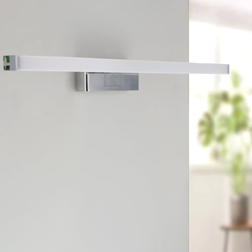 M Ledme - Lámpara de Espejo Baño LED Mirror 9W, 60cm, 900 lumen, Blanco Neutro 4000K, a Prueba de Agua IP44, incluye abrazadera para Espejo y Pared, LM6122