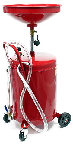 Wiltec Ölauffanggerät für 68l, höhenverstellbar 98-157cm mit 4-Rad-Fahrwerk, Entleerung mittels Luftdruck