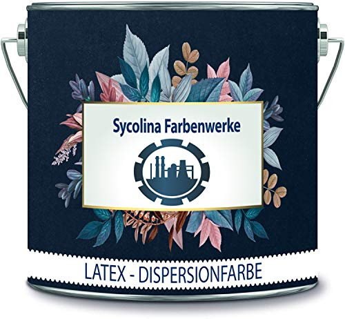 Sycolina Farbenwerke Latexfarbe Bunt Dispersionsfarbe strapazierfähige Wandfarbe in vielen hochwertigen Farben (2 l, Dunkel Blau)