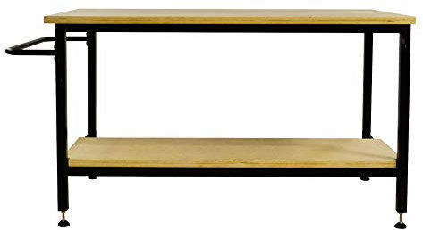Heavy Duty Steel Work Bench - Height adjustable feet with half shelf