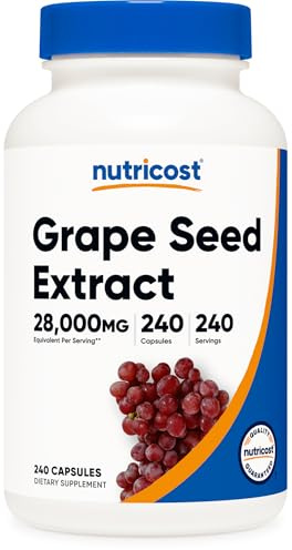 Nutricost Grape Seed Extract 240 Capsules for 240 Servings Per Bottle - GMO Free and Gluten Free, Vegetarian Friendly
