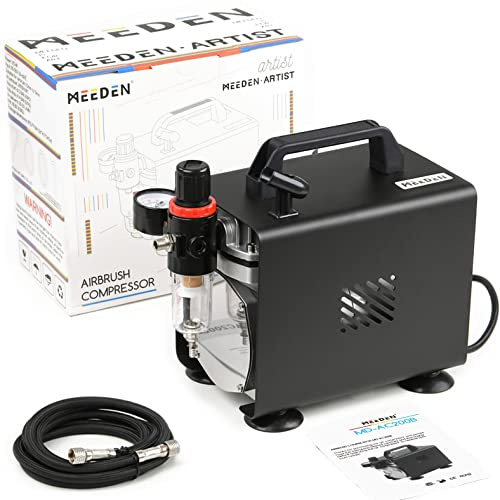 MEEDEN Airbrush Compressor Kit - 1/5 HP Quite Air Compressor for Model Painting with 6 Feet Hose