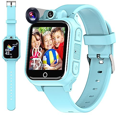 Umblue Juguetes de Relojes para niños, Reloj Inteligente Niños, Juguetes Niños 3 4 5 6 7 8 9 10 11 12 Años, Regalos Niños con cámara giratoria de 90° Pantalla Táctil Reloj Juguetes de Regalos Niños