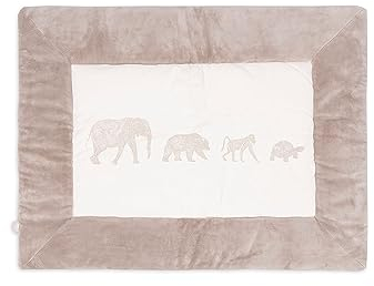 Jollein Krabbeldecke für Baby - Animals, Nougat - Laufgittereinlage - 75x95 cm - Spieldecke Baby - Beige