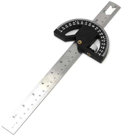 WEITARI Protractor Angle Finder 12-Inch Woodworking Ruler, Adjustable Stainless Steel Angle Ruler, Angle Finder Tool with 0-180 Degrees Angle Measuring Tool for Home Improvement Carpentry Work