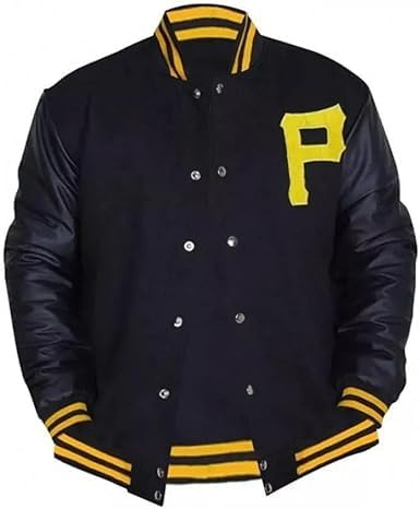 RightLeather Pirates P logo Baseball Varsity Pittsburgh Jacket For Men (US, Alpha, X-Large, Regular, Regular)