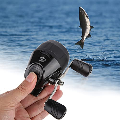 Portable Spincast Fishing Reel, per Pesca, Bobina da Pesca Spin-Cast, Arpione e Dardo Esterno, Nero