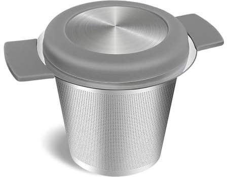 Tea Infuser, Tea Strainer, Tea Strainers for Loose Tea, Tea Infuser for Loose Tea with Heat Proof Handle for Loose Tea Leaf Herbs or Spice Gift for Tea Lovers (Grey)