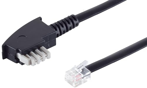 1aTTack.de 1 x 3,0 m – TAE-N-kontakt till RJ12 Western 6/6 fax kabel 6-ledares telefonkabel anslutningskabel för modem och faxenheter