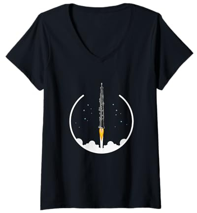 Donna Oboe - Razzo, Divertente Regalo oboista, Divertente Oboe Maglietta con Collo a V