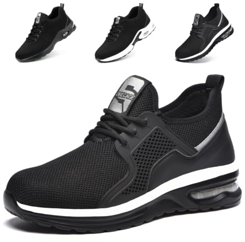 Bawalon Chaussures de Sécurité Hommes Femmes Légère Basket de Securite avec Embout en Acier Chaussures de Travail Confortable Antidérapante Respirantes