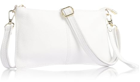 Paxory Genuine Leather Crossbody Bags for Women, Ladies Small Shoulder Bag Purses, Wristlet Clutch Purses with Wrist Strap for Travel Shopping Work Daily Use