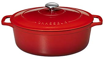 Chasseur 4735 Cocotte ovale-35 cm fonte émaillée, 8.5 liters, Rubis (intérieur Noir)