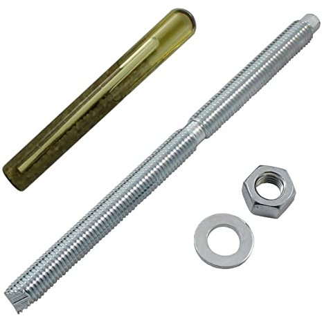 Lumonic tige d'ancrage + cartouche d'ancrage M12 x 180 Galvanisé I Pour utilisation comme cheville métallique I Pour différents types de montages traversants