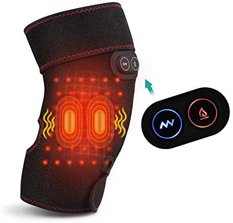 Genouillère Rotulienne, Genouillère Coussin Chauffant avec Fonction de Vibration, Orthèse de Maintien Attelle de Genou pour Hommes et Femmes Bras de Jambe au Genou Soulager les Douleurs Articulaires